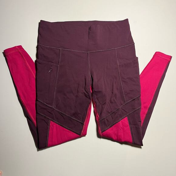 Athleta All‎ In Structure Maroon Pink Compression Leggings 7/8 Tight Size Small - Picture 5 of 9